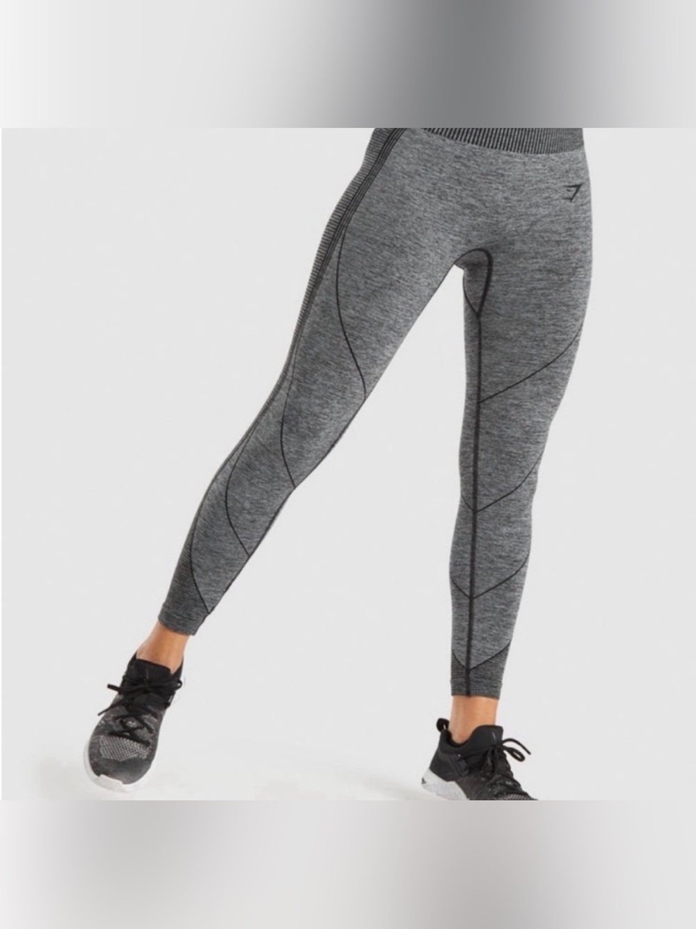 NWT Gymshark Hyper Amplify Seamless Leggings Black Marl